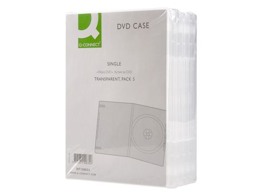 Caixa dvd q-connect transparen te pack de 5 unidades , Q-connect , 52073 , 5705831108356